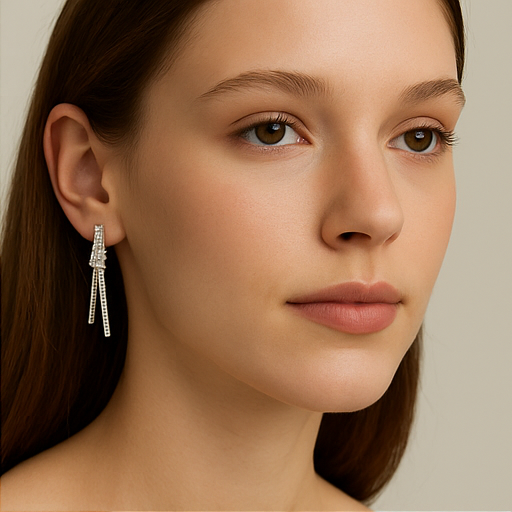 Elegant Diamond Drop Earrings - PEACORA