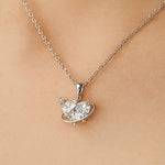 Load image into Gallery viewer, Silver Planet Heart Crystal Pendant Necklace
