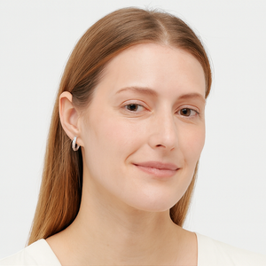 Rose Gold Pavé Tapered Hoops - PEACORA