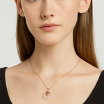 Load image into Gallery viewer, Lotus White Jade Rose Gold Vermeil Pendant Necklace
