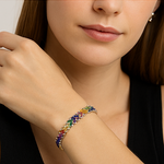 Load image into Gallery viewer, Spectrum Elegance Sterling Silver Bangle - PEACORA
