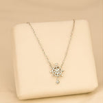 Load image into Gallery viewer, Sterling Silver Crystal Snowflake Necklace
