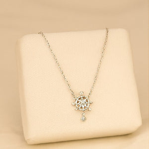 Sterling Silver Crystal Snowflake Necklace - PEACORA