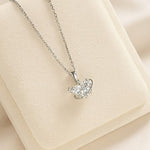 Load image into Gallery viewer, Silver Planet Heart Crystal Pendant Necklace
