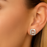 Load image into Gallery viewer, Modern Square Diamond Earrings - PEACORA
