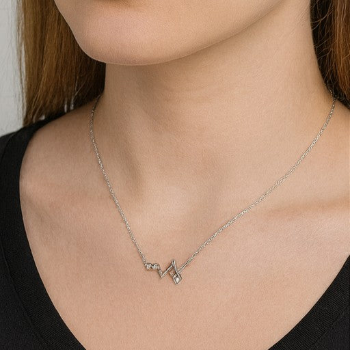 Heartbeat Necklace with Heart Charm