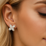 Load image into Gallery viewer, Crystal Blossom Pavé Stud Earrings - PEACORA
