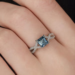 Load image into Gallery viewer, Infinity Aquamarine Crystal Accent Ring

