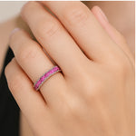 Load image into Gallery viewer, Pink Eternity Pave Band Ring
