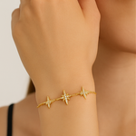 Load image into Gallery viewer, Golden Starburst Sterling Silver 14K Gold Plated Bracelet - PEACORA
