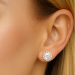 Load image into Gallery viewer, Oval Halo Diamond Stud Earrings - PEACORA
