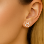 Load image into Gallery viewer, Rose Gold Crystal Bow Studs - PEACORA

