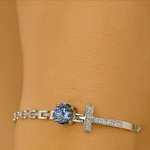 Load image into Gallery viewer, Faithful Radiance Sterling Silver Bracelet - PEACORA
