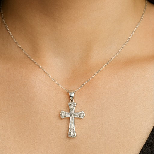 Crystal Cross Pendant Necklace
