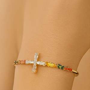 Radiant Sunburst Gold Plated Stainless Steel Bracelet - PEACORA