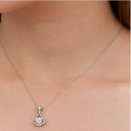 Elegant Skirted Moissanite Pendant Necklace