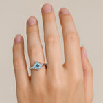 Load image into Gallery viewer, Aquamarine Princess Cut Ring
