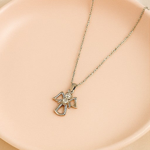 Sterling Silver Angel Pendant Necklace