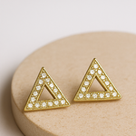 Load image into Gallery viewer, Geometric Triangle Diamond Earrings - PEACORA
