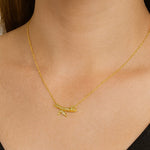 Load image into Gallery viewer, Gold Bamboo-Inspired Pendant Necklace - PEACORA
