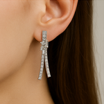 Load image into Gallery viewer, Elegant Diamond Drop Earrings - PEACORA
