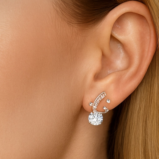 Brilliant Curve Diamond Earrings - PEACORA