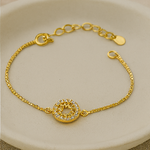 Load image into Gallery viewer, Starburst Circle Bracelet – Stainless Steel 14K Gold Plated - PEACORA
