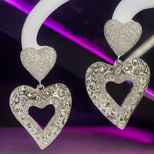 Radiant Love Double Heart Earrings - PEACORA
