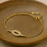 Load image into Gallery viewer, Crystal Kiss Stainless Steel 14K Gold Plated Bracelet - PEACORA
