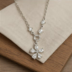 Load image into Gallery viewer, Dainty Crystal Flower Pendant Necklace - PEACORA
