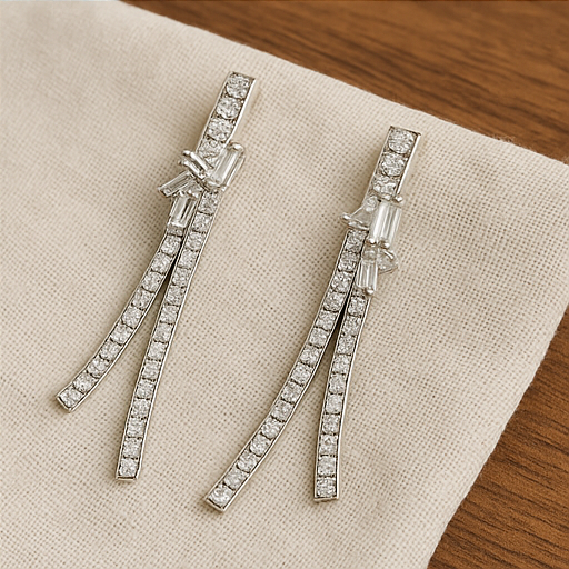 Elegant Diamond Drop Earrings - PEACORA