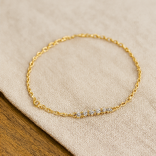 Gradient Sparkle Stainless Steel 14K Gold Plated Bracelet - PEACORA