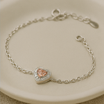 Load image into Gallery viewer, Peach Heart Sterling Silver Bracelet - PEACORA
