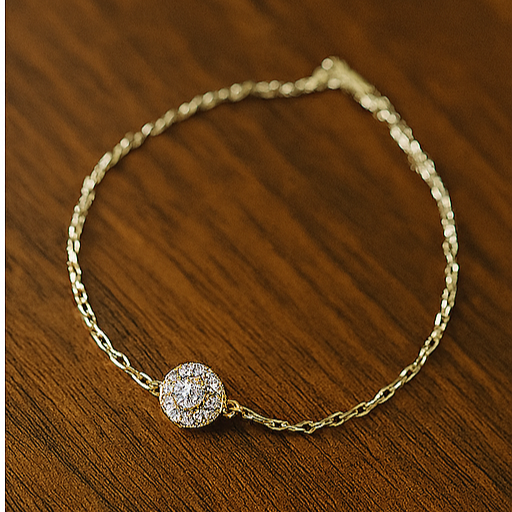 Radiant Halo 14K Gold Plated Stainless Steel Bracelet - PEACORA