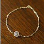 Load image into Gallery viewer, Radiant Halo 14K Gold Plated Stainless Steel Bracelet - PEACORA
