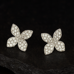 Load image into Gallery viewer, Crystal Blossom Pavé Stud Earrings - PEACORA
