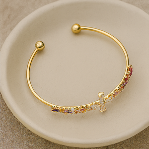 Radiant Sunburst Gold Plated Stainless Steel Bracelet - PEACORA