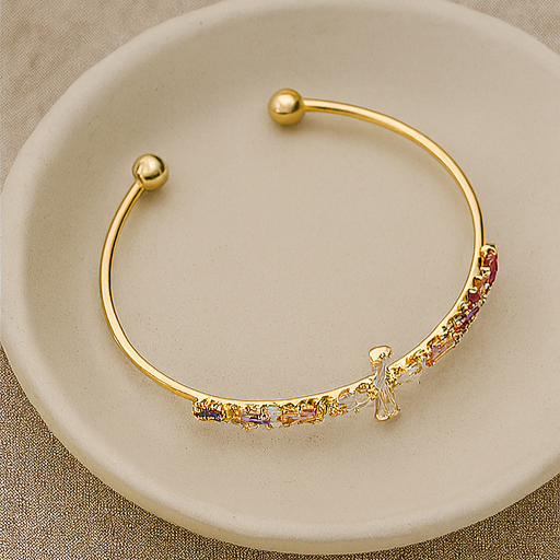 Radiant Sunburst Gold Plated Stainless Steel Bracelet - PEACORA