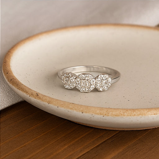 Triple Halo Vintage Ring