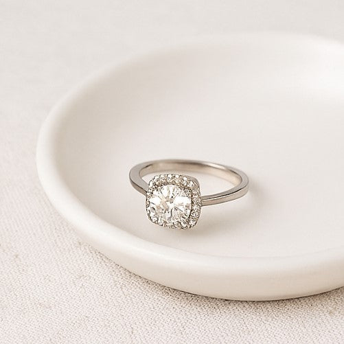 Cushion Halo Classic Moissanite Ring