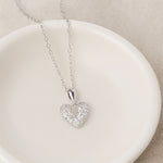 Load image into Gallery viewer, Silver Sparkling Heart Pendant Necklace - PEACORA
