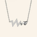 Heartbeat Necklace with Heart Accent - PEACORA