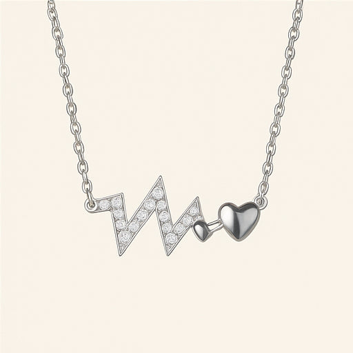 Heartbeat Necklace with Heart Accent - PEACORA
