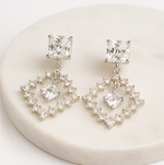 Load image into Gallery viewer, Princess Cut Diamond Drop Earrings - PEACORA
