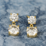 Load image into Gallery viewer, Elegant Gold Double Stud Earrings - PEACORA
