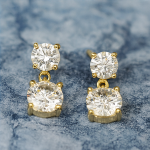 Elegant Gold Double Stud Earrings - PEACORA