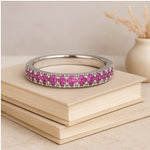 Load image into Gallery viewer, Pink Eternity Pave Band Ring
