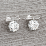 Load image into Gallery viewer, Bow-Cut Crystal Stud Earrings - PEACORA
