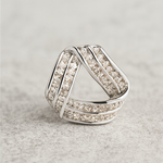 Load image into Gallery viewer, Interlocked Triangle Diamond Earrings - PEACORA
