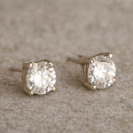 Load image into Gallery viewer, Classic Solitaire Stud Earrings - PEACORA
